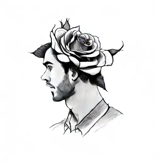 A Rose On A Man's Neck