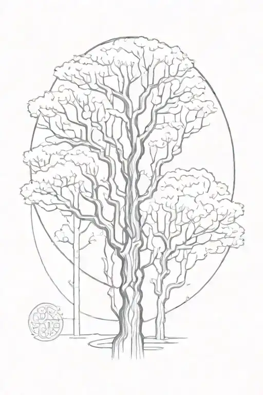 Shadow Trees With Black Rings Below