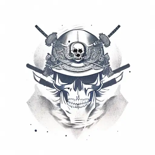 Skull With Samurai