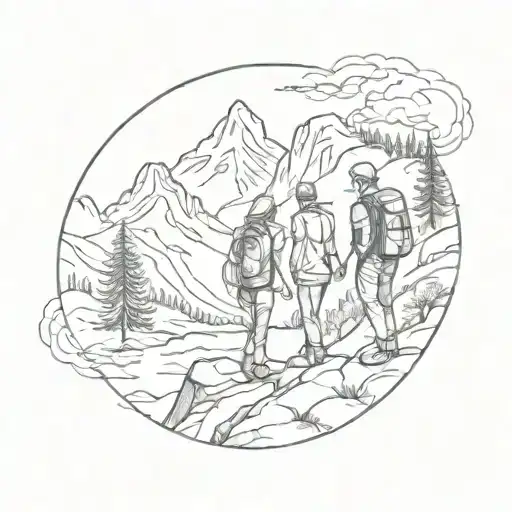 Mountains Hiking Camping Couple Holding Hands