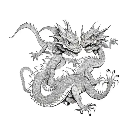 Three Little Dragons Top View