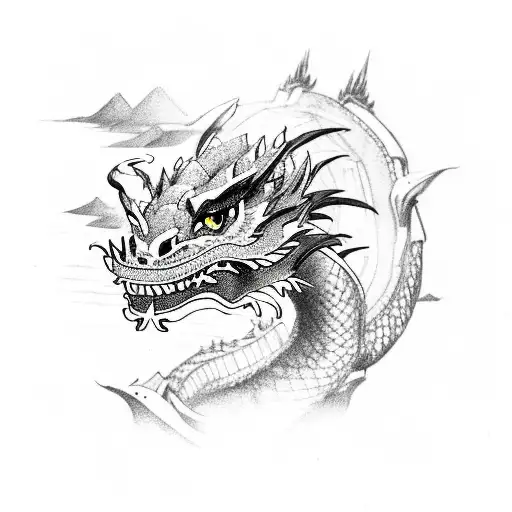 Eastern Dragon In A Floating City