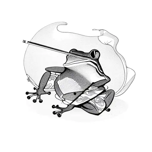 Frog Playing Shamisen