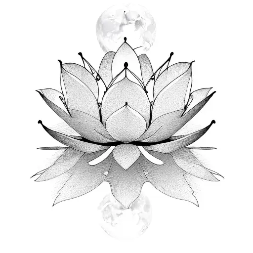 Lotus Flower Unalome Moon