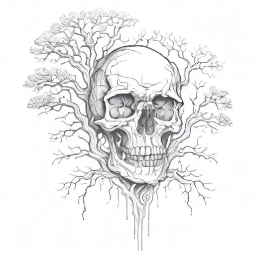 Skull Fading Into Trees