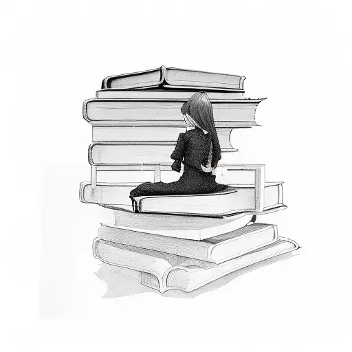 Girl Sitting On A Book