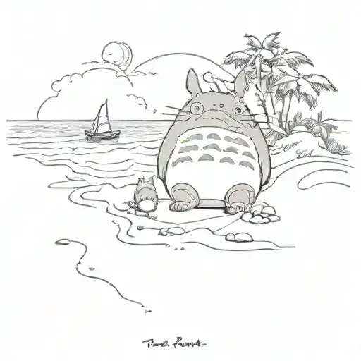 Totoro And The Beach Scene