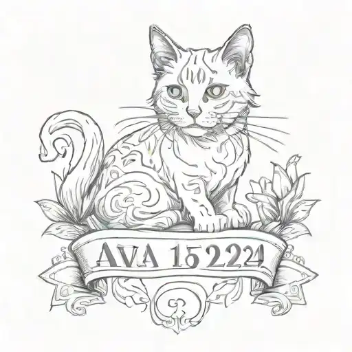 Cat With The Inscription Ava152