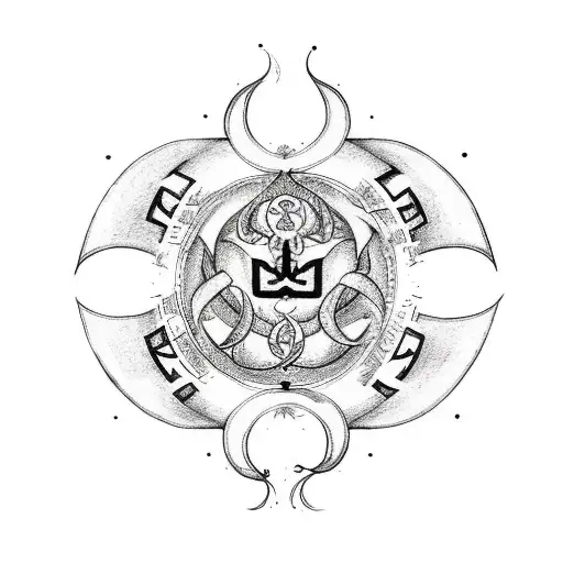 A Vegvisir Which Is Surrounded By A Dragon With Flames In Its Head Tattoo