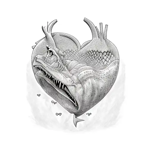 Cartoon Trex Painting A Heart