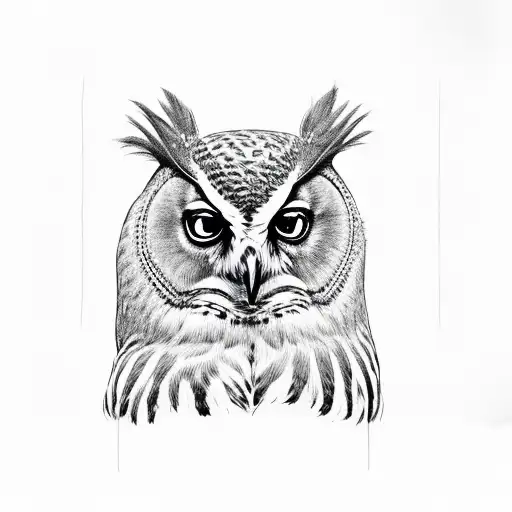 Black Owl Sitting At Bear Shoulder