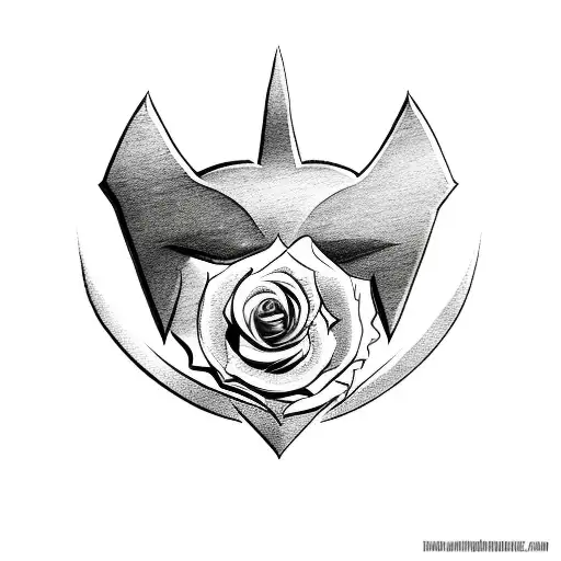 Batman Logo With A Rose