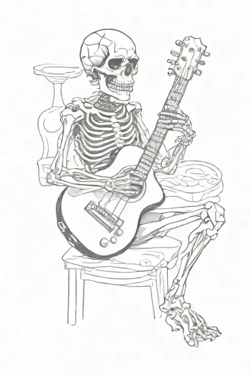 Skeleton Playing Guitar
