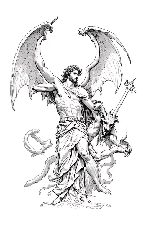 Roman St Michael Fighting Satan