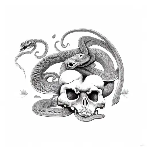 Snake And The Tail Wraps Around The Sentence Memento Mori