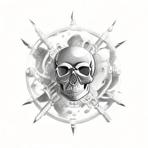 An Engine Spark Plug With Skull