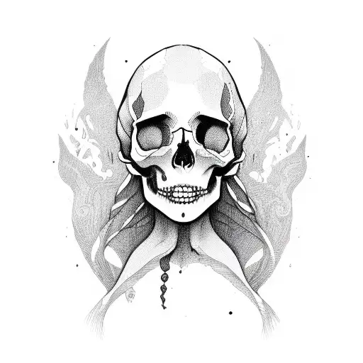 Skull Girl With Fungi