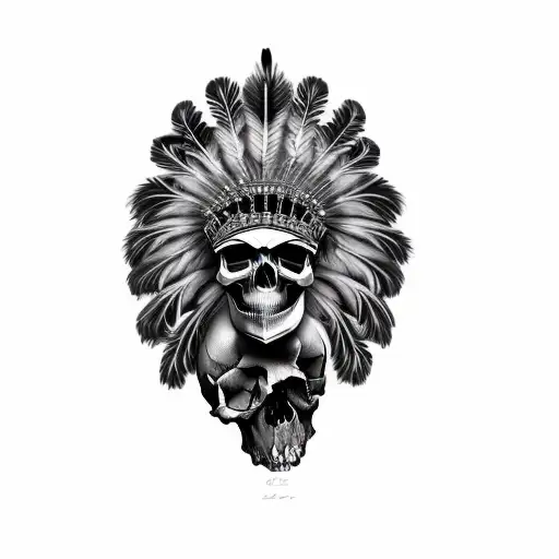 A Skull In A Feathered Headdress