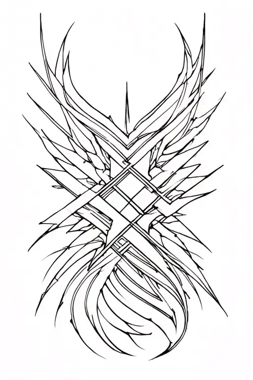 Lines With Sharp Patterns In Black