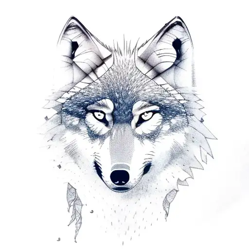 Wolf With Tree Limbs