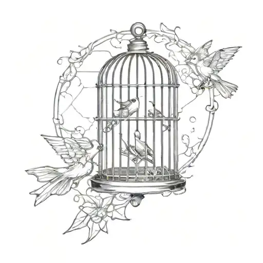 Round Bird Cage Shattered