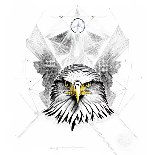 A Majestic Eagle Perched On A Quantum Symbol