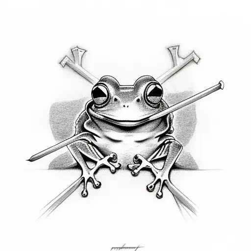 Cross Tat With Frog Theme