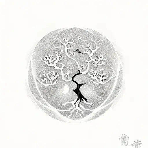 Tree Of Life With Ying Yang Kois