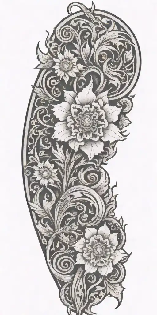 Incorporate Leather Tooling Patterns Into A Western Tattoo Design