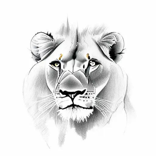 Lioness With Baby Lions In Background