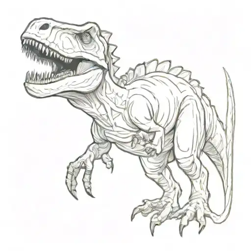 Dinosaur With Knife In Mouth