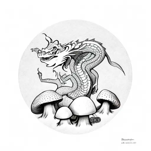 Dragon On Mushroom