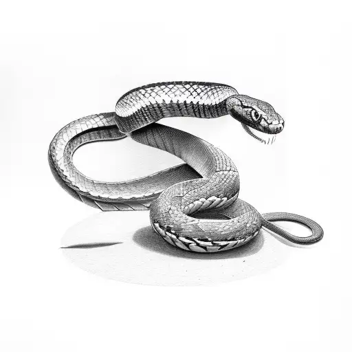 Snake Twisted Around A Blade