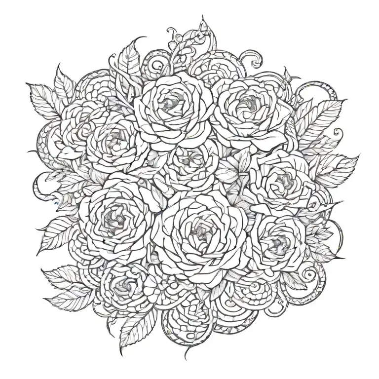 Peonys And Snake Spine Tattoo That Goes Down The Spine