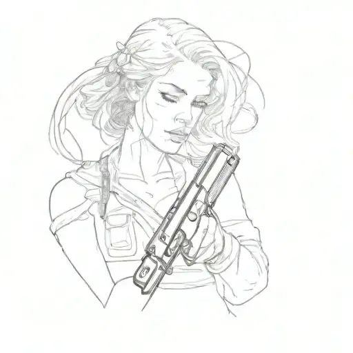 A Woman Holding A Gun