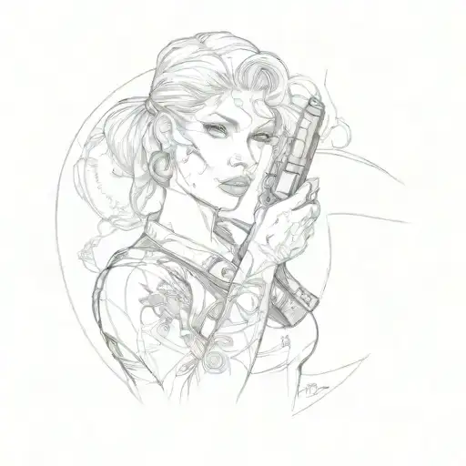 A Woman Holding A Gun