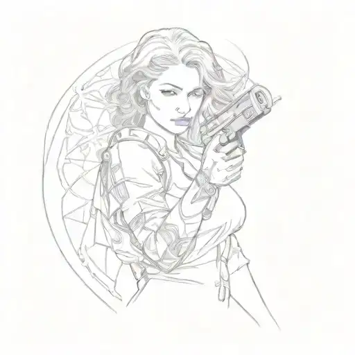 A Woman Holding A Gun