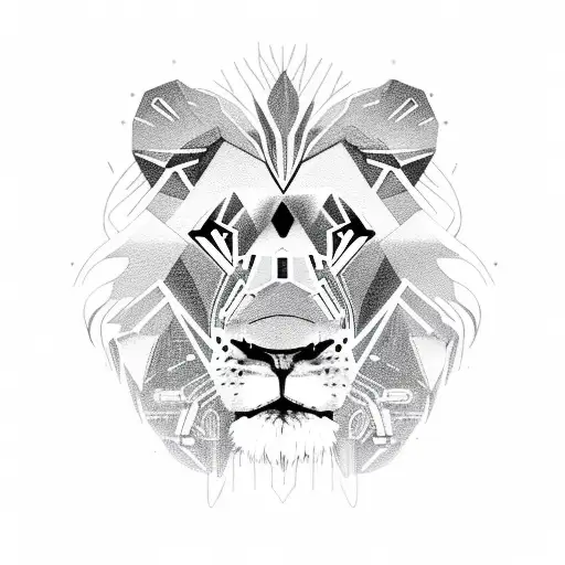 Lion With Half Robot Face