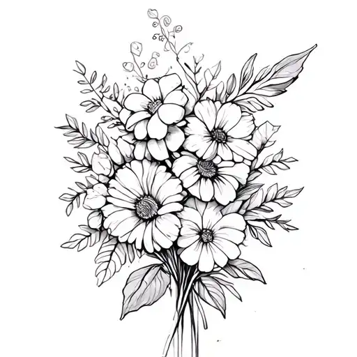 July August November Birth Flower Bouquet