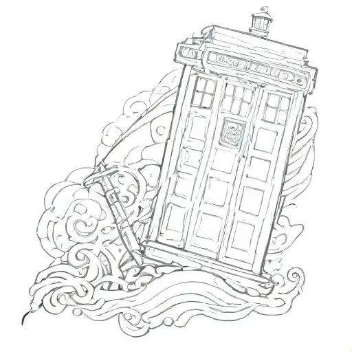 Tardis And Sword And Wave