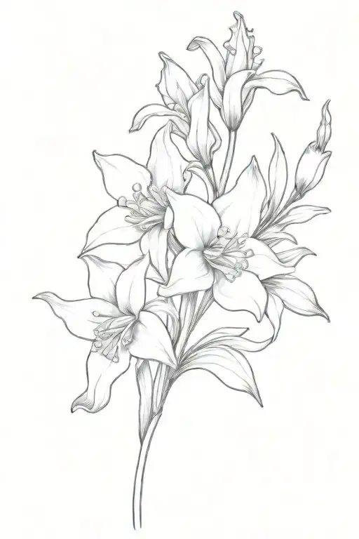 Daffodil And Lily Of The Valley Flowers Intertwined