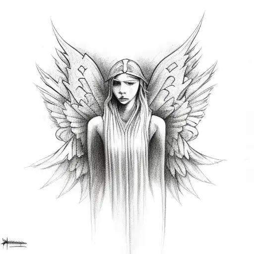 Angel Bleeding Because Of Crown Of Thornes