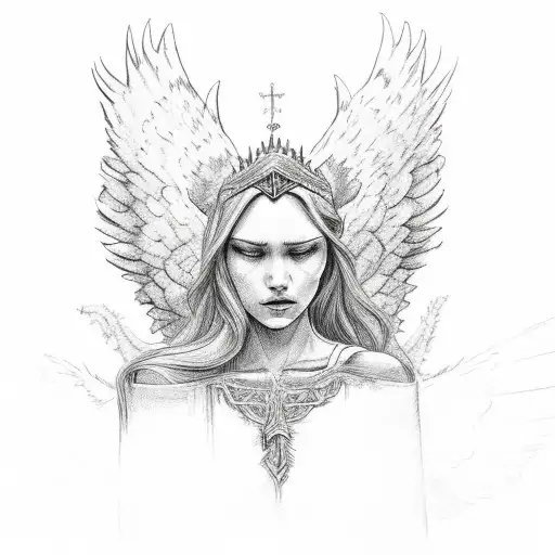 Angel Bleeding Because Of Crown Of Thornes