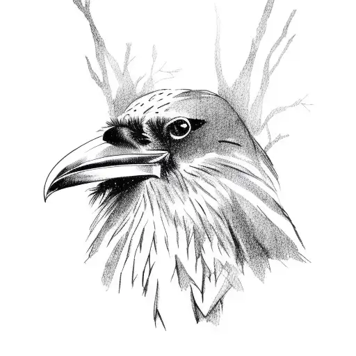 Raven And A Forest