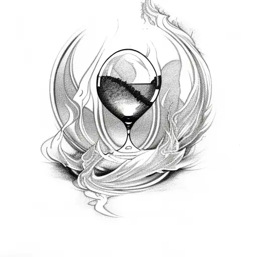 Hourglass With White Smoke Aroundf