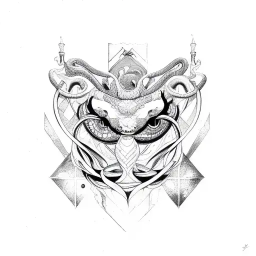 Gemini Snake Witchy Colorful