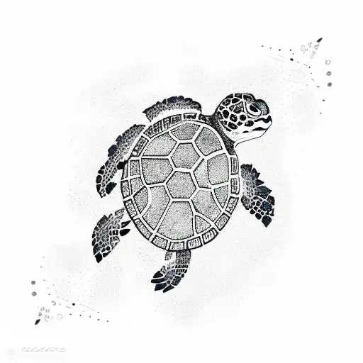 Abstract Geometric Sea Turtle Design