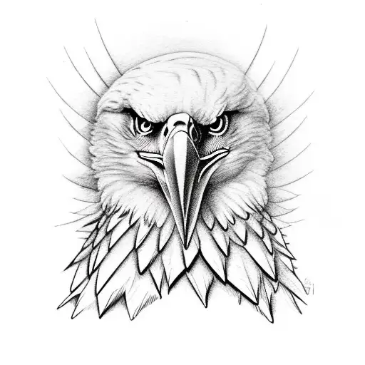 Eagle Looking Right At Me Menacingly With Its Wings Spread