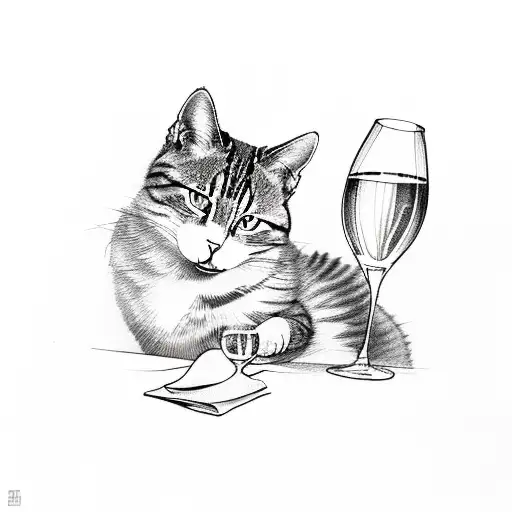 Cat Holding Wine