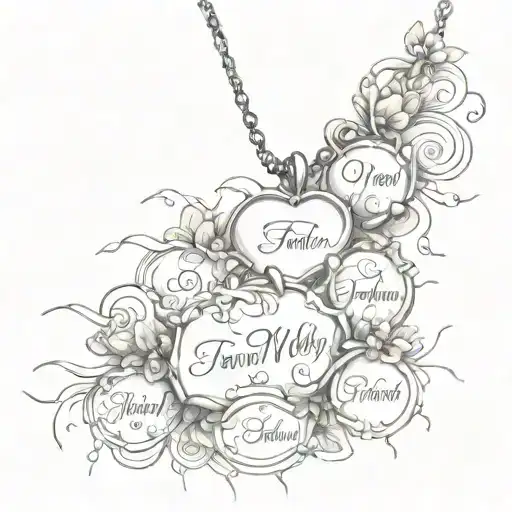 Necklace With Names Of Family